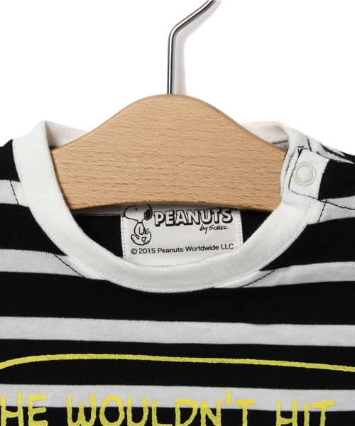 CIAOPANIC TYPY（チャオパニックティピー）の「【PEANUTS×CIAOPANIC TYPY】ピーナッツコラボイラストボーダー（Tシャツ/カットソー・キッズ・ホワイト/ブラック・135/105/115/125/95）」の4枚目の写真
