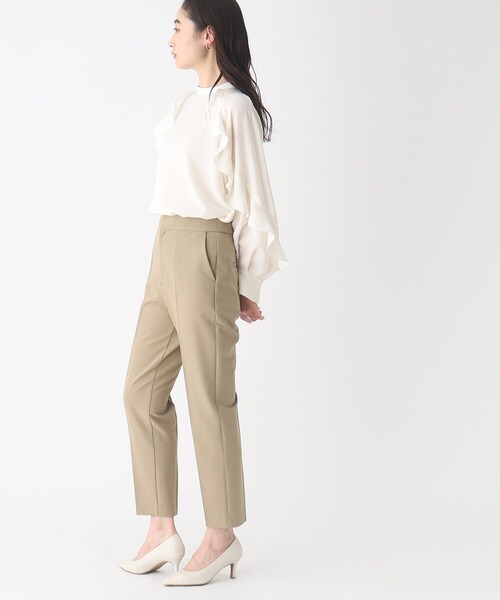 未使用！ホワイトフリルスリーブトップス 未使用品 ZARA 異素材トップス ノースリーブ フリル ホワイト 袖