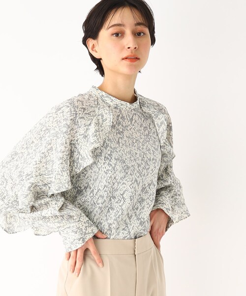 OPAQUE.CLIP（オペークドットクリップ）の「◆フリルスリーブブラウス【イージーケア】（シャツ/ブラウス・レディース・オフホワイト/ブラック/ホワイト系3・36/38/40/42）」の17枚目の写真