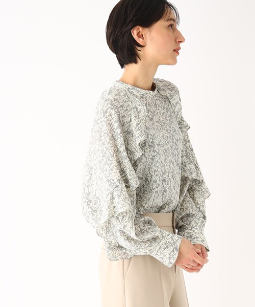 OPAQUE.CLIP（オペークドットクリップ）の「◆フリルスリーブブラウス【イージーケア】（シャツ/ブラウス・レディース・オフホワイト/ブラック/ホワイト系3・36/38/40/42）」の14枚目の写真