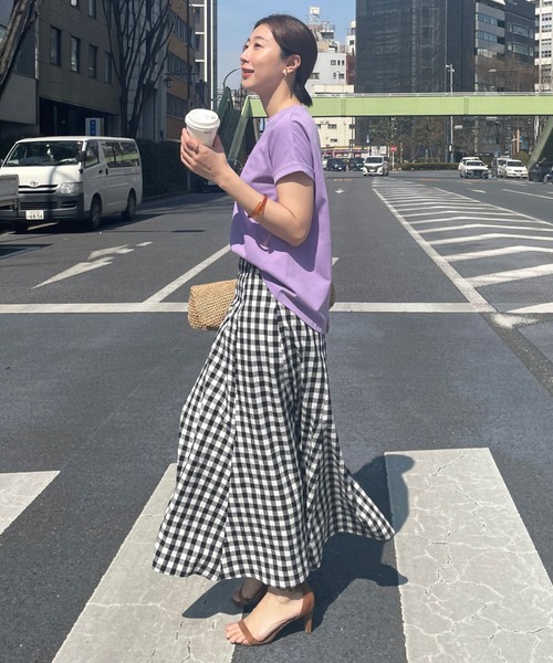 Doux archives（ドゥアルシーヴ）の「ギンガムチェックマーメイドスカート（スカート・レディース・ネイビー/ブラック・FREE）」の2枚目の写真