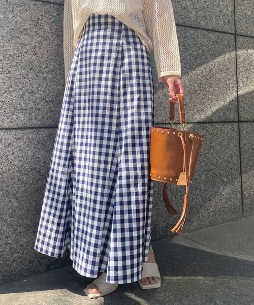 Doux archives（ドゥアルシーヴ）の「ギンガムチェックマーメイドスカート（スカート・レディース・ネイビー/ブラック・FREE）」の7枚目の写真