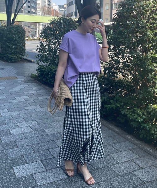 Doux archives（ドゥアルシーヴ）の「ギンガムチェックマーメイドスカート（スカート・レディース・ネイビー/ブラック・FREE）」の9枚目の写真