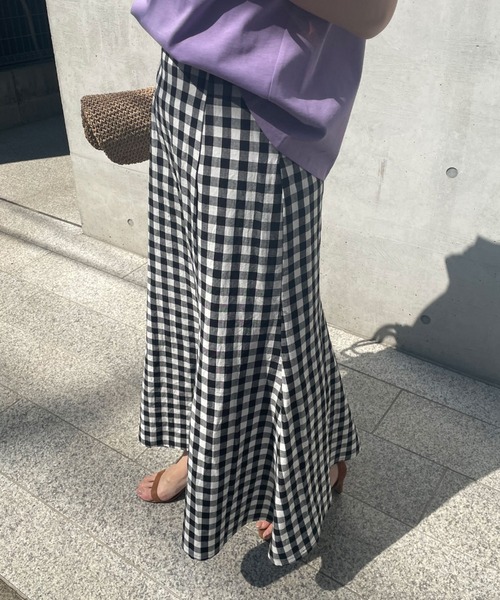 Doux archives（ドゥアルシーヴ）の「ギンガムチェックマーメイドスカート（スカート・レディース・ネイビー/ブラック・FREE）」の11枚目の写真