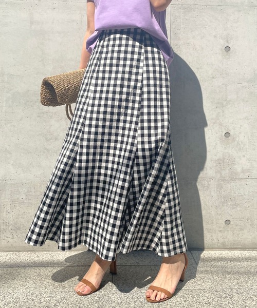 Doux archives（ドゥアルシーヴ）の「ギンガムチェックマーメイドスカート（スカート・レディース・ネイビー/ブラック・FREE）」の16枚目の写真