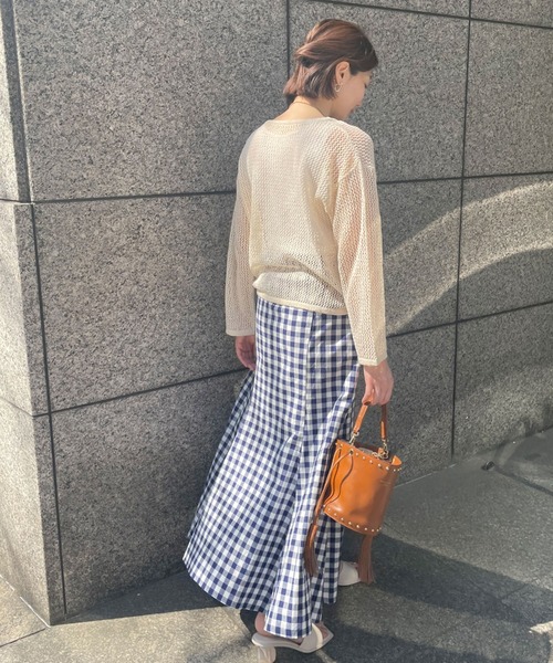 Doux archives（ドゥアルシーヴ）の「ギンガムチェックマーメイドスカート（スカート・レディース・ネイビー/ブラック・FREE）」の17枚目の写真