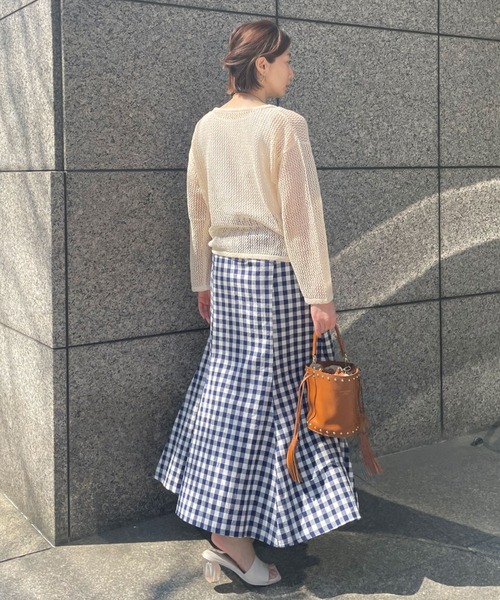 Doux archives（ドゥアルシーヴ）の「ギンガムチェックマーメイドスカート（スカート・レディース・ネイビー/ブラック・FREE）」の18枚目の写真