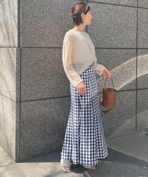 Doux archives（ドゥアルシーヴ）の「ギンガムチェックマーメイドスカート（スカート・レディース・ネイビー/ブラック・FREE）」の19枚目の写真