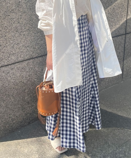 Doux archives（ドゥアルシーヴ）の「ギンガムチェックマーメイドスカート（スカート・レディース・ネイビー/ブラック・FREE）」の21枚目の写真
