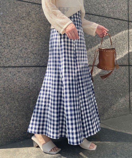 Doux archives（ドゥアルシーヴ）の「ギンガムチェックマーメイドスカート（スカート・レディース・ネイビー/ブラック・FREE）」の22枚目の写真