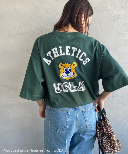 UCLA（ユーシーエルエー）の「[UCLA/ユーシーエルエー] バックフロッキープリント ビックショートスリーブTシャツ（Tシャツ/カットソー・レディース・ホワイト/グリーン・M/L）」の2枚目の写真