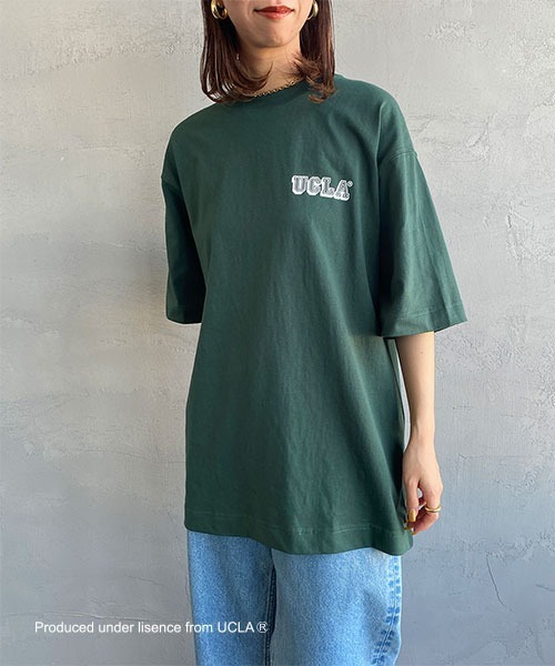 UCLA（ユーシーエルエー）の「[UCLA/ユーシーエルエー] バックフロッキープリント ビックショートスリーブTシャツ（Tシャツ/カットソー・レディース・ホワイト/グリーン・M/L）」の6枚目の写真