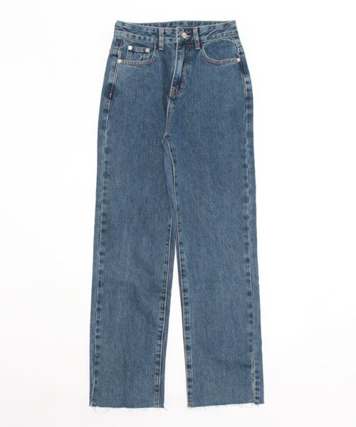 Droite lautreamont（ドロワットロートレアモン）の「裾スリットセミハイウエストデニム《手洗い可能》（デニムパンツ・レディース・ネイビー・S/M）」の6枚目の写真