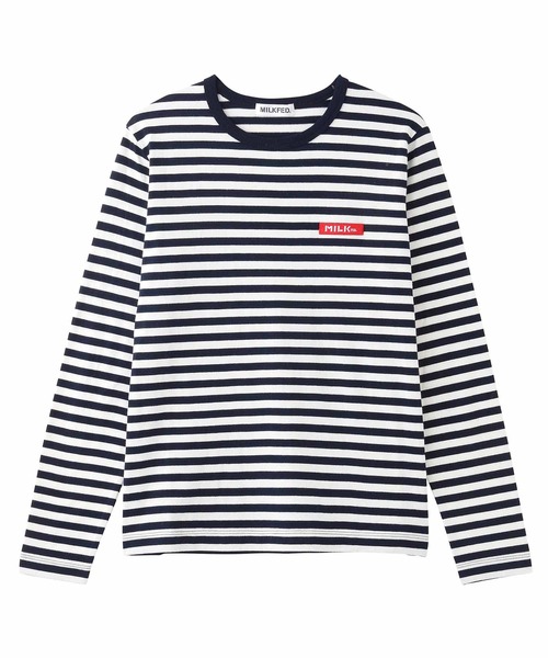 MILKFED.(ミルクフェド)の「STRIPED L/S TOP(Tシャツ/カットソー・レディース・ブラック/ネイビー/グリーン・ONE SIZE)」の3枚目の写真