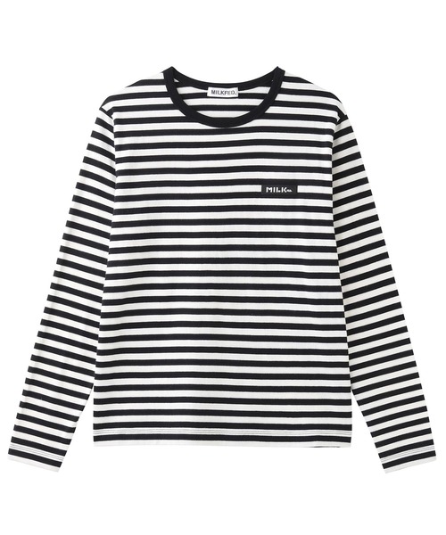 MILKFED.(ミルクフェド)の「STRIPED L/S TOP(Tシャツ/カットソー・レディース・ブラック/ネイビー/グリーン・ONE SIZE)」の2枚目の写真