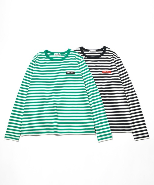 MILKFED.(ミルクフェド)の「STRIPED L/S TOP(Tシャツ/カットソー・レディース・ブラック/ネイビー/グリーン・ONE SIZE)」の7枚目の写真