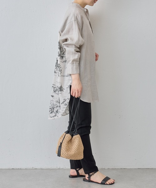 BEARDSLEY(ビアズリー)の「シノワズリプリントバンドカラーシャツ(シャツ/ブラウス・レディース・ベージュ・FREE)」の9枚目の写真