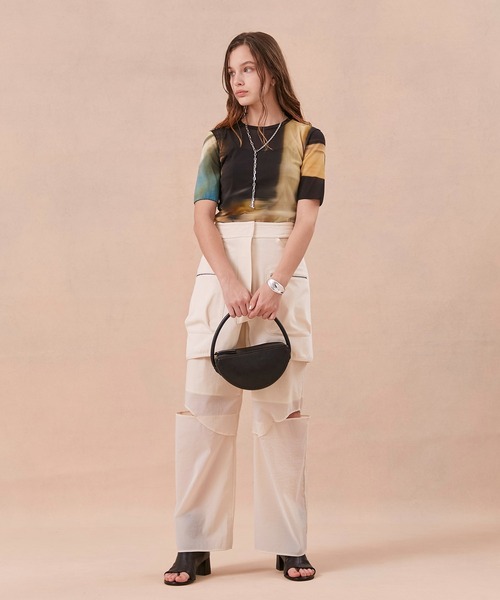 PUBLIC TOKYO（パブリックトウキョウ）の「ハーフムーンサークルショルダーバッグ/ワンハンドバッグ（ハンドバッグ・レディース・ブラック/シルバー/オレンジ・FREE）」の18枚目の写真