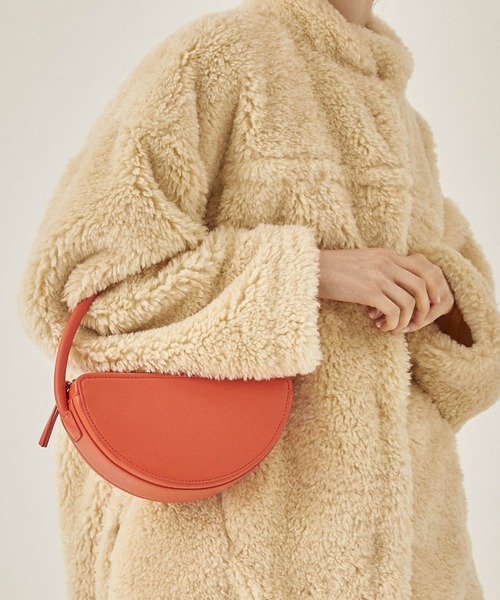 PUBLIC TOKYO（パブリックトウキョウ）の「ハーフムーンサークルショルダーバッグ/ワンハンドバッグ（ハンドバッグ・レディース・ブラック/シルバー/オレンジ・FREE）」の8枚目の写真