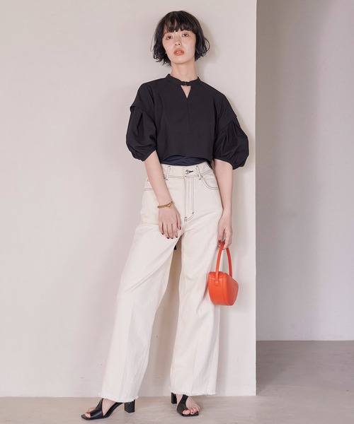 PUBLIC TOKYO（パブリックトウキョウ）の「ハーフムーンサークルショルダーバッグ/ワンハンドバッグ（ハンドバッグ・レディース・ブラック/シルバー/オレンジ・FREE）」の6枚目の写真