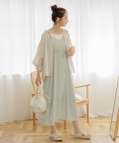 flower（フラワー）の「バルーンシアーシャツ5（シャツ/ブラウス・レディース・カーキ/アイボリー・FREE）」の20枚目の写真