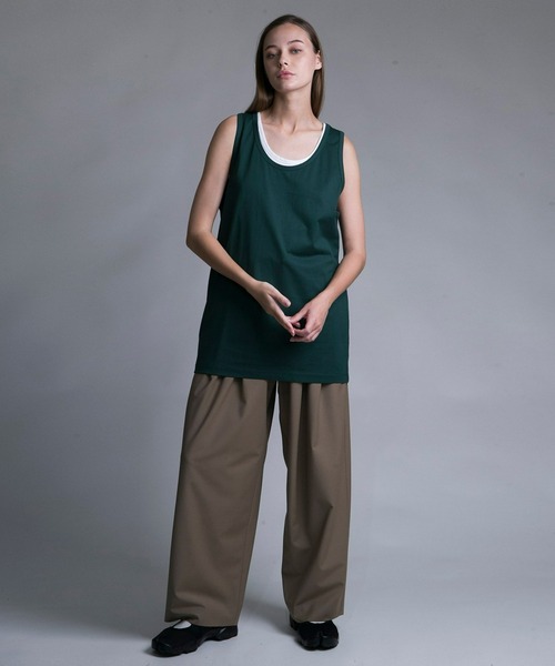 my beautiful landlet（マイビューティフルランドレット）の「【my beautiful landlet】MERCERIZATION JERSEY STANDARD TANK TOP（タンクトップ・メンズ・ベージュ/グリーン/ブラック/ホワイト・0/1/2）」の7枚目の写真