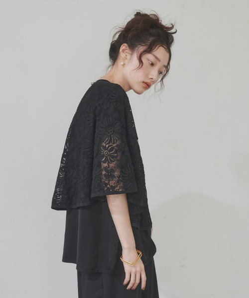 manana suerte（マニャーナスエルテ）の「ヴィンテージレースケープ（ベスト・レディース・ベージュ/ブラック・FREE）」の5枚目の写真