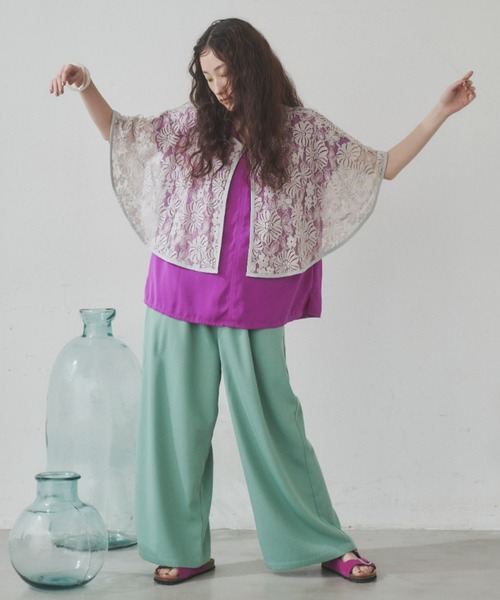 manana suerte（マニャーナスエルテ）の「ヴィンテージレースケープ（ベスト・レディース・ベージュ/ブラック・FREE）」の18枚目の写真