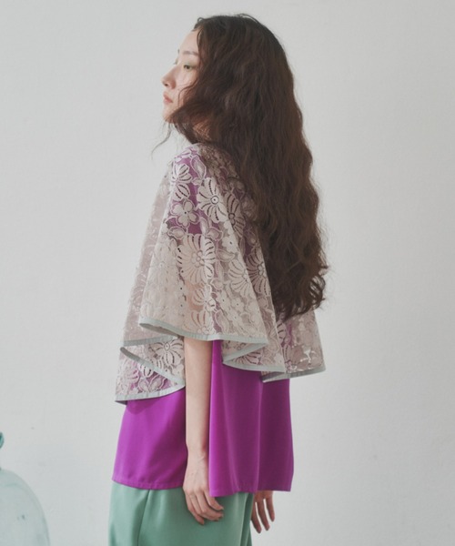 manana suerte（マニャーナスエルテ）の「ヴィンテージレースケープ（ベスト・レディース・ベージュ/ブラック・FREE）」の15枚目の写真