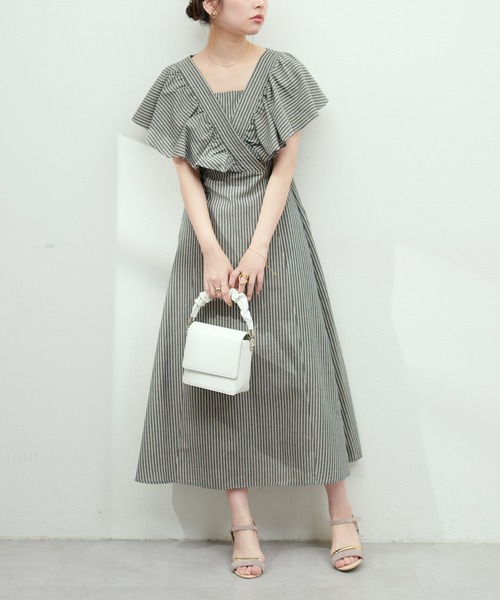 natural couture（ナチュラルクチュール）の「ギャザーフリル大人ガーリーワンピース（ワンピース・レディース・ブラック/ラベンダー/その他1/その他2/ベージュ・MEDIUM/LARGE）」の5枚目の写真