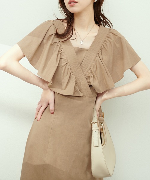 natural couture（ナチュラルクチュール）の「ギャザーフリル大人ガーリーワンピース（ワンピース・レディース・ブラック/ラベンダー/その他1/その他2/ベージュ・MEDIUM/LARGE）」の16枚目の写真