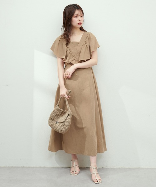 natural couture（ナチュラルクチュール）の「ギャザーフリル大人ガーリーワンピース（ワンピース・レディース・ブラック/ラベンダー/その他1/その他2/ベージュ・MEDIUM/LARGE）」の20枚目の写真