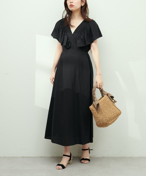 natural couture（ナチュラルクチュール）の「ギャザーフリル大人ガーリーワンピース（ワンピース・レディース・ブラック/ラベンダー/その他1/その他2/ベージュ・MEDIUM/LARGE）」の11枚目の写真