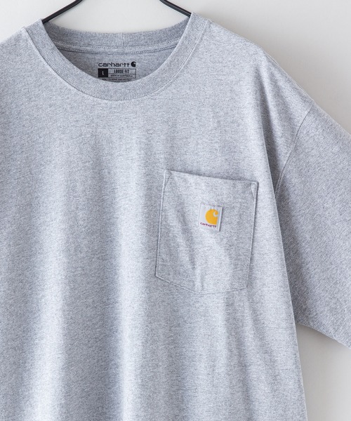Carhartt(カーハート)の「【Carhartt/カーハート】K87 Pocket Short Sleeve ポケット 半袖 Tシャツ メンズ レディース ポケットT ビッグシルエット ゆったり オーバーサイズ ルーズフィット(Tシャツ/カットソー・メンズ・スミクロ/杢グレー/ダークグリーン/サンドベージュ/ホワイト/ブルー系その他/ワイン/ネイビー/ブラック/チャコールグレー・LARGE/MEDIUM/X-LARGE/SMALL)」の6枚目の写真