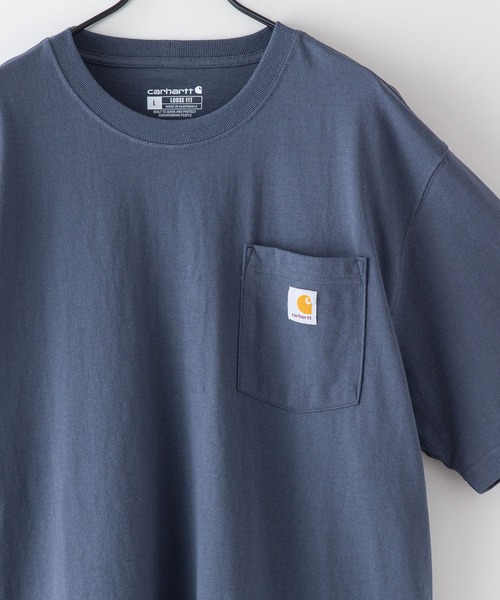 Carhartt(カーハート)の「【Carhartt/カーハート】K87 Pocket Short Sleeve ポケット 半袖 Tシャツ メンズ レディース ポケットT ビッグシルエット ゆったり オーバーサイズ ルーズフィット(Tシャツ/カットソー・メンズ・スミクロ/杢グレー/ダークグリーン/サンドベージュ/ホワイト/ブルー系その他/ワイン/ネイビー/ブラック/チャコールグレー・LARGE/MEDIUM/X-LARGE/SMALL)」の9枚目の写真