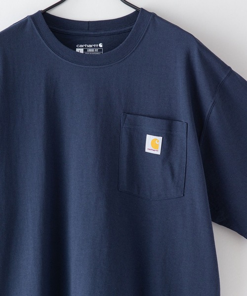 Carhartt(カーハート)の「【Carhartt/カーハート】K87 Pocket Short Sleeve ポケット 半袖 Tシャツ メンズ レディース ポケットT ビッグシルエット ゆったり オーバーサイズ ルーズフィット(Tシャツ/カットソー・メンズ・スミクロ/杢グレー/ダークグリーン/サンドベージュ/ホワイト/ブルー系その他/ワイン/ネイビー/ブラック/チャコールグレー・LARGE/MEDIUM/X-LARGE/SMALL)」の8枚目の写真