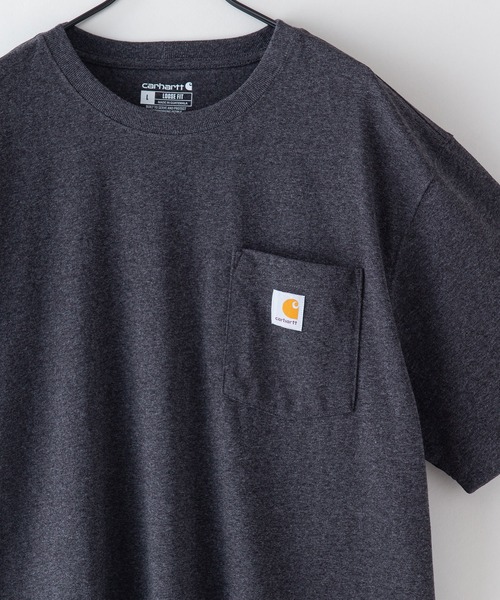Carhartt(カーハート)の「【Carhartt/カーハート】K87 Pocket Short Sleeve ポケット 半袖 Tシャツ メンズ レディース ポケットT ビッグシルエット ゆったり オーバーサイズ ルーズフィット(Tシャツ/カットソー・メンズ・スミクロ/杢グレー/ダークグリーン/サンドベージュ/ホワイト/ブルー系その他/ワイン/ネイビー/ブラック/チャコールグレー・LARGE/MEDIUM/X-LARGE/SMALL)」の5枚目の写真