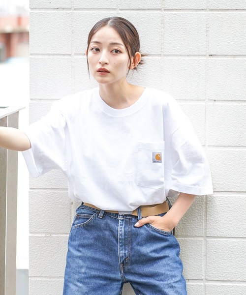 Carhartt(カーハート)の「【Carhartt/カーハート】K87 Pocket Short Sleeve ポケット 半袖 Tシャツ メンズ レディース ポケットT ビッグシルエット ゆったり オーバーサイズ ルーズフィット(Tシャツ/カットソー・メンズ・スミクロ/杢グレー/ダークグリーン/サンドベージュ/ホワイト/ブルー系その他/ワイン/ネイビー/ブラック/チャコールグレー・LARGE/MEDIUM/X-LARGE/SMALL)」の18枚目の写真