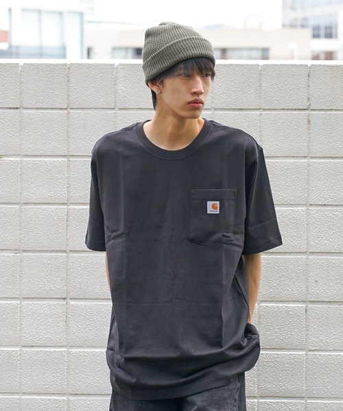Carhartt(カーハート)の「【Carhartt/カーハート】K87 Pocket Short Sleeve ポケット 半袖 Tシャツ メンズ レディース ポケットT ビッグシルエット ゆったり オーバーサイズ ルーズフィット(Tシャツ/カットソー・メンズ・スミクロ/杢グレー/ダークグリーン/サンドベージュ/ホワイト/ブルー系その他/ワイン/ネイビー/ブラック/チャコールグレー・LARGE/MEDIUM/X-LARGE/SMALL)」の21枚目の写真