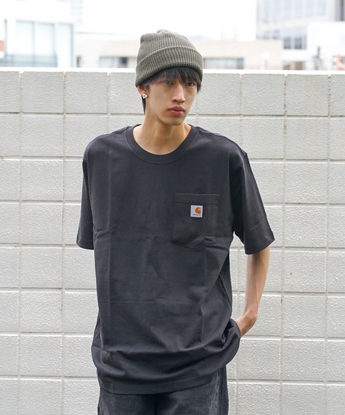 Carhartt(カーハート)の「【Carhartt/カーハート】K87 Pocket Short Sleeve ポケット 半袖 Tシャツ メンズ レディース ポケットT ビッグシルエット ゆったり オーバーサイズ ルーズフィット(Tシャツ/カットソー・メンズ・スミクロ/杢グレー/ダークグリーン/サンドベージュ/ホワイト/ブルー系その他/ワイン/ネイビー/ブラック/チャコールグレー・LARGE/MEDIUM/X-LARGE/SMALL)」の22枚目の写真