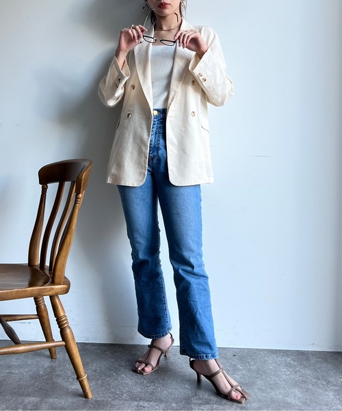 Chez toi(シェトワ)の「リネン混テーラードジャケット(テーラードジャケット・レディース・ネイビー/アイボリー/ベージュ・FREE)」の20枚目の写真