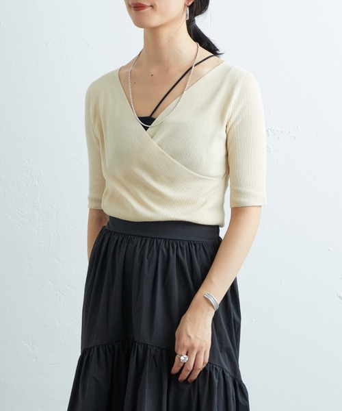 SHENERY（シーナリー）の「2WAYカシュクールニットプルオーバー（ニット/セーター・レディース・ピンク/アイボリー/ブラック・FREE）」の9枚目の写真