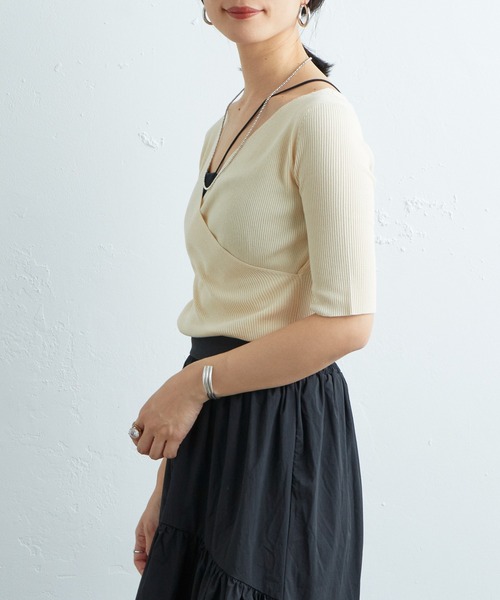 SHENERY（シーナリー）の「2WAYカシュクールニットプルオーバー（ニット/セーター・レディース・ピンク/アイボリー/ブラック・FREE）」の10枚目の写真