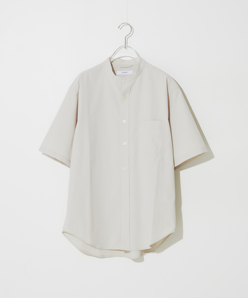 B.C STOCK(ベーセーストック)の「REGULAR バンドカラー半袖シャツ(シャツ/ブラウス・メンズ・ホワイト/グリーン/ベージュ/ブラック・SMALL/MEDIUM/LARGE)」の3枚目の写真