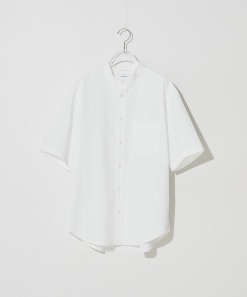 B.C STOCK(ベーセーストック)の「REGULAR バンドカラー半袖シャツ(シャツ/ブラウス・メンズ・ホワイト/グリーン/ベージュ/ブラック・SMALL/MEDIUM/LARGE)」の1枚目の写真