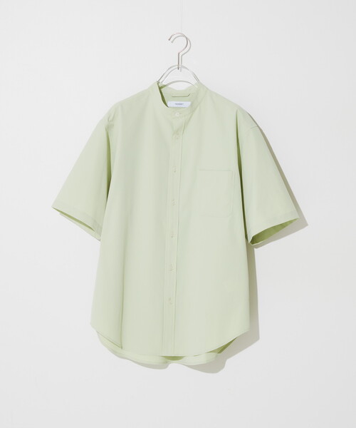 B.C STOCK(ベーセーストック)の「REGULAR バンドカラー半袖シャツ(シャツ/ブラウス・メンズ・ホワイト/グリーン/ベージュ/ブラック・SMALL/MEDIUM/LARGE)」の4枚目の写真