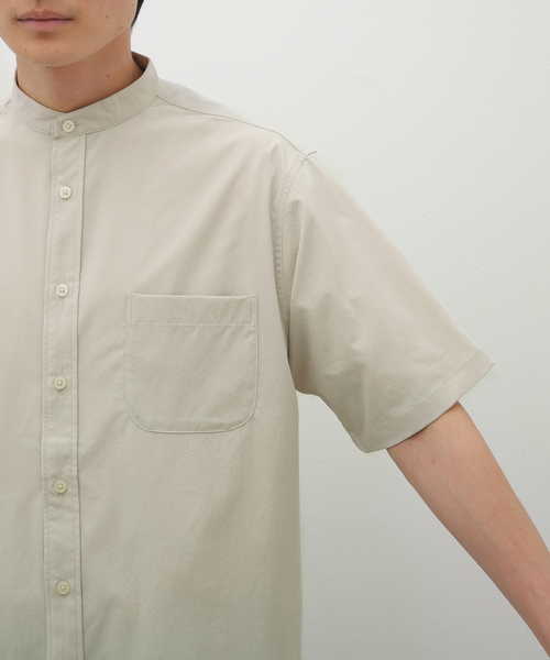 B.C STOCK(ベーセーストック)の「REGULAR バンドカラー半袖シャツ(シャツ/ブラウス・メンズ・ホワイト/グリーン/ベージュ/ブラック・SMALL/MEDIUM/LARGE)」の14枚目の写真