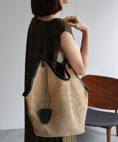 セール】【SET商品】パイピング シアーかごバッグ/ポーチ＋