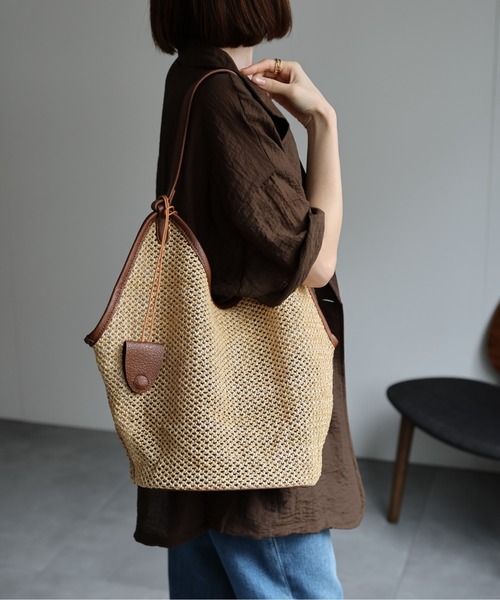 【✨正規品✨】エルメス　カゴバッグ　ワンショルダーバック セール】【SET商品】パイピング シアーかごバッグ/ポーチ＋