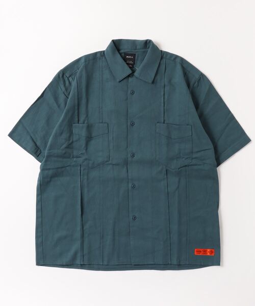 RVCA(ルーカ)の「RVCA メンズ CHAINMAIL SHIRTS ショートスリーブシャツ【2023年夏モデル】/ルーカ半袖シャツ(シャツ/ブラウス・メンズ・グリーン系その他/ホワイト/ブラック・SMALL/MEDIUM/LARGE/X-LARGE)」の7枚目の写真